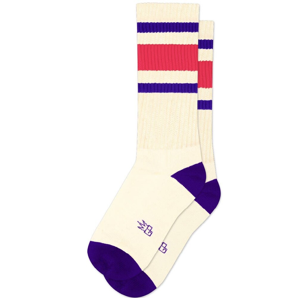 Retro Striped Gym Socks * Purple and Pink